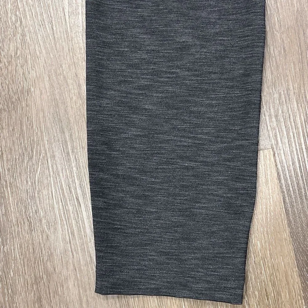 Lululemon On The Fly Pant Womens 6 Gray Heathered Black Pockets